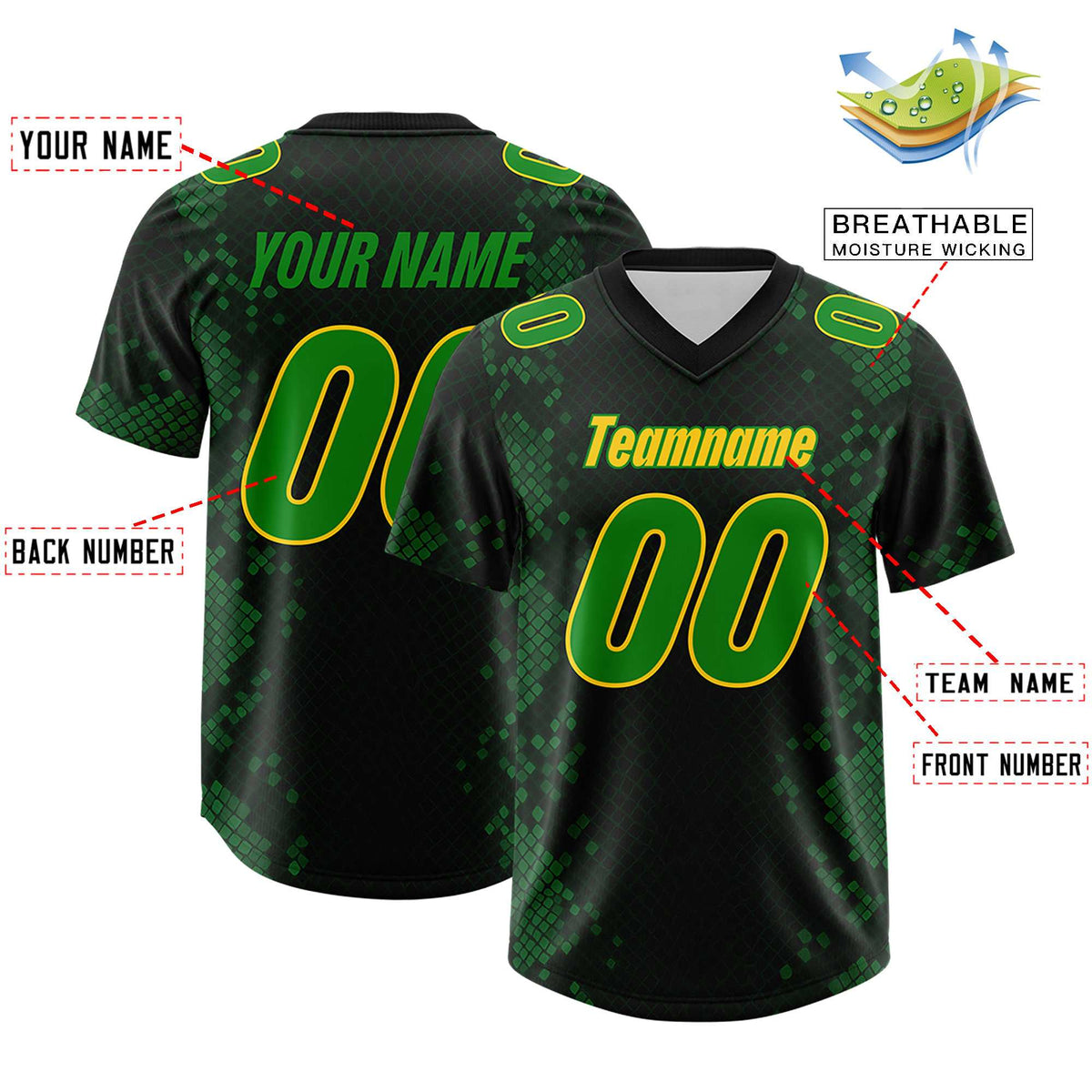 Custom Black Personalized Snakeskin Graffiti Pattern Authentic American Football Jersey