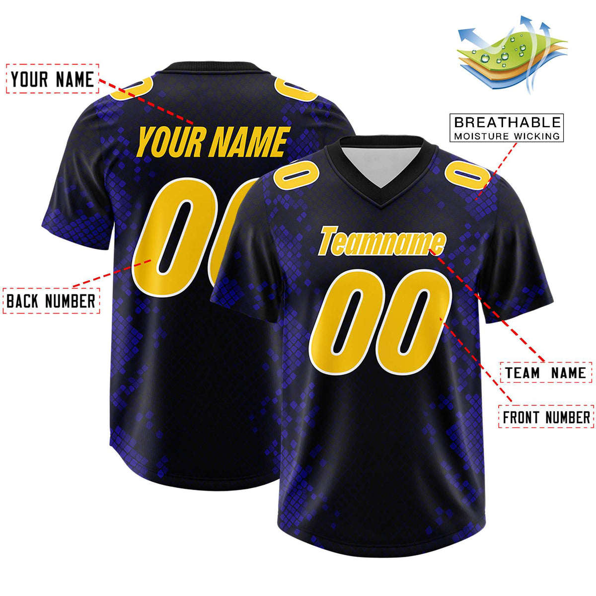 Custom Black Personalized Snakeskin Graffiti Pattern Authentic American Football Jersey