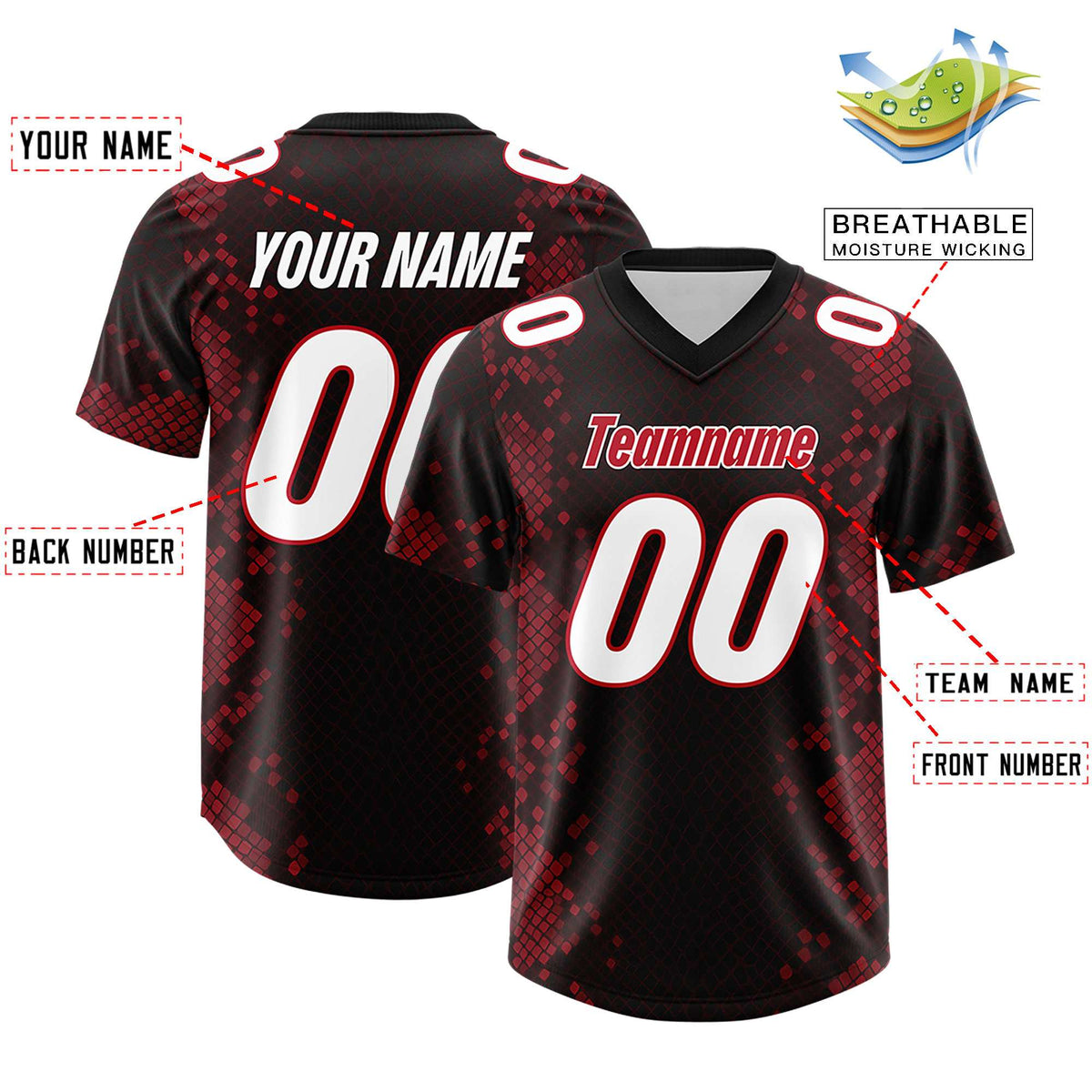 Custom Black Personalized Snakeskin Graffiti Pattern Authentic American Football Jersey