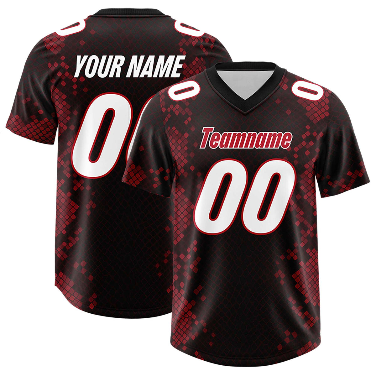 Custom Black Personalized Snakeskin Graffiti Pattern Authentic American Football Jersey