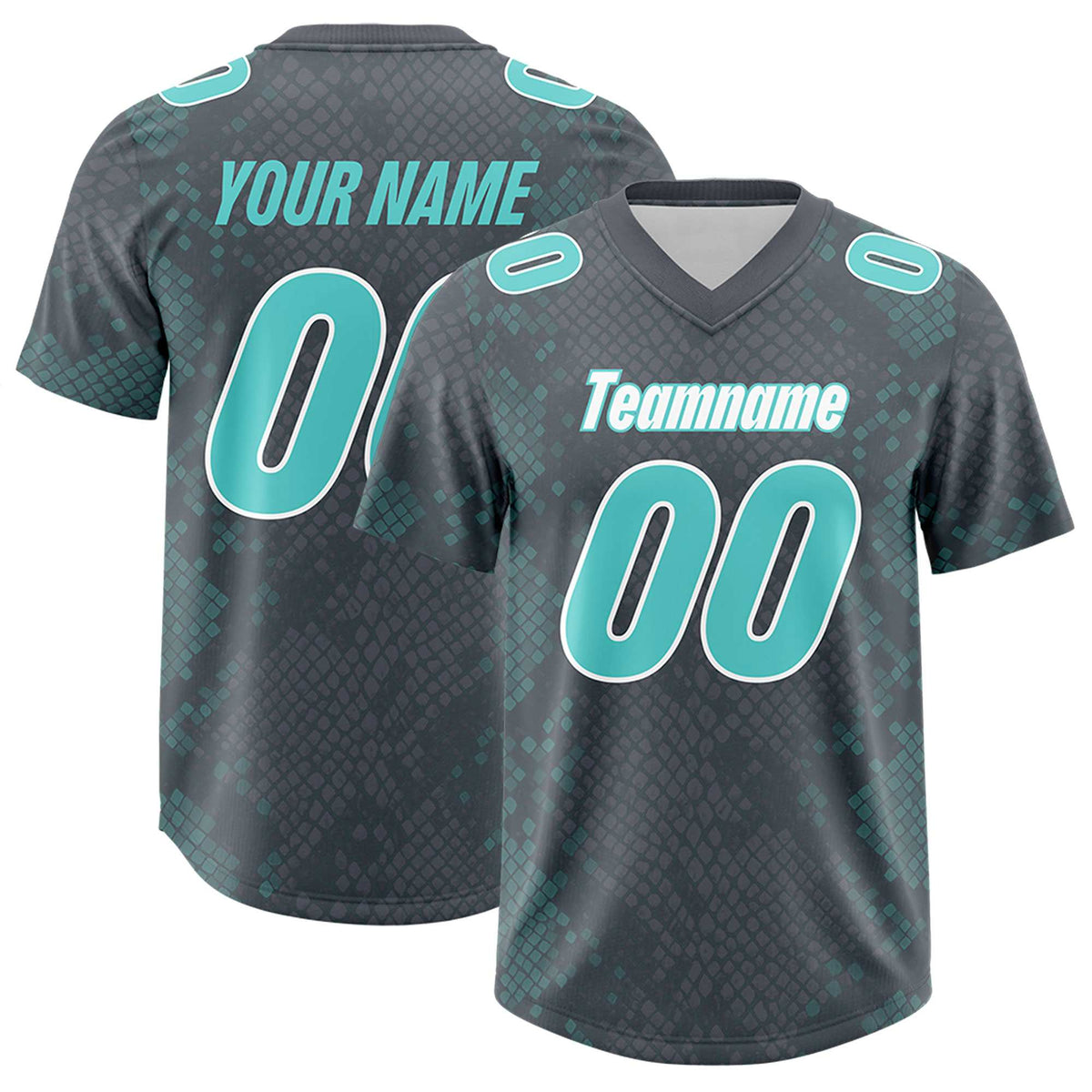 Custom Gray Personalized Snakeskin Graffiti Pattern Authentic American Football Jersey