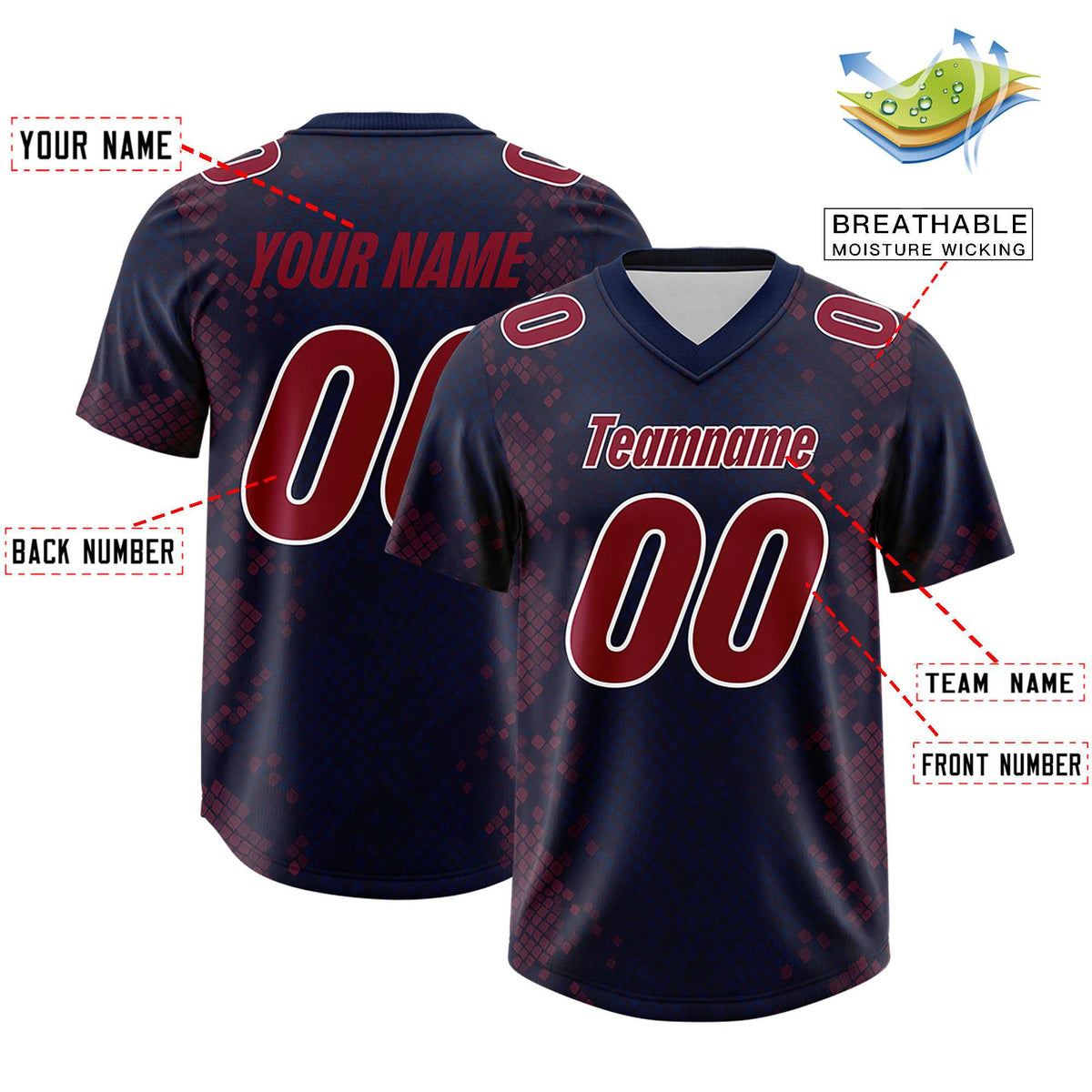 Custom Navy Personalized Snakeskin Graffiti Pattern Authentic American Football Jersey
