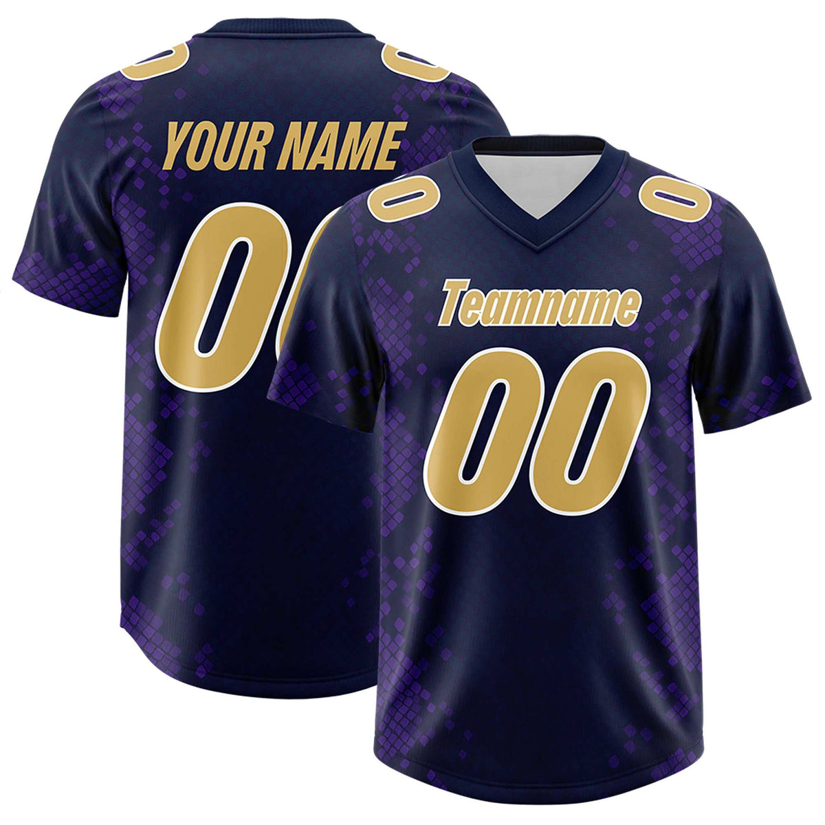 Custom Navy Personalized Snakeskin Graffiti Pattern Authentic American Football Jersey