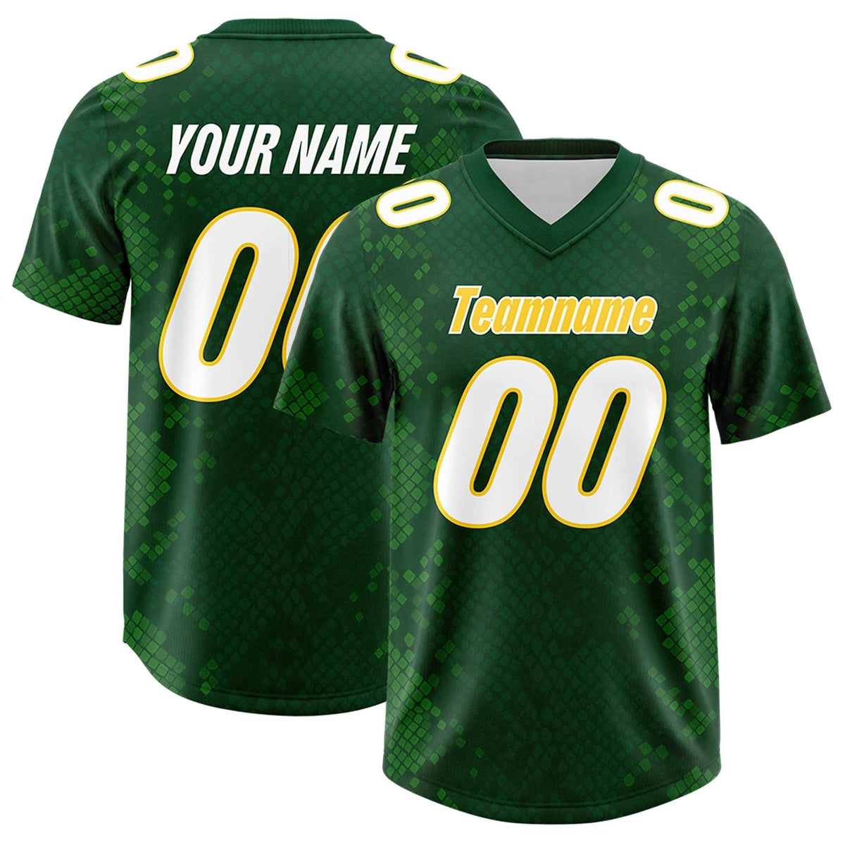 Custom Green Personalized Snakeskin Graffiti Pattern Authentic American Football Jersey