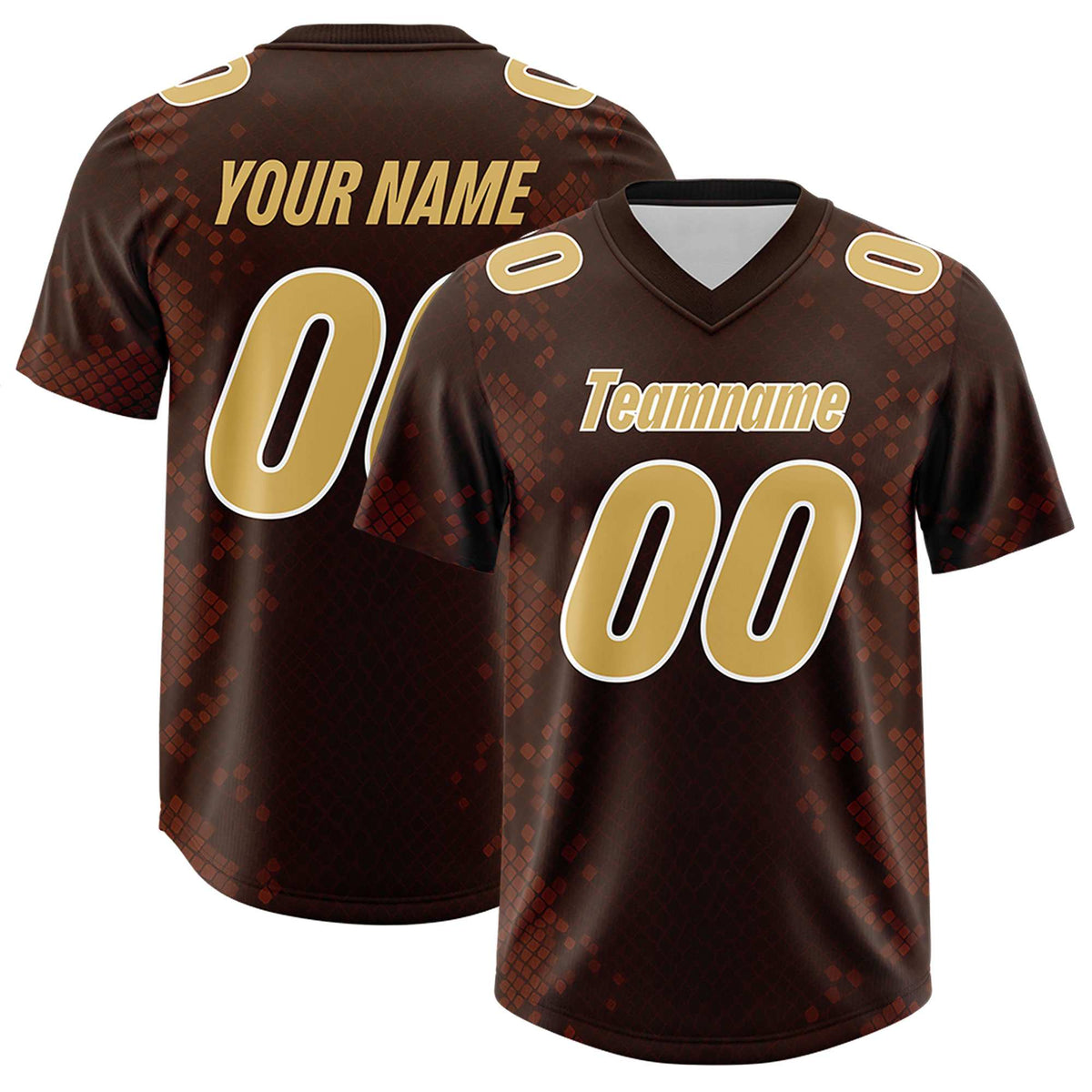 Custom Brown Personalized Snakeskin Graffiti Pattern Authentic American Football Jersey