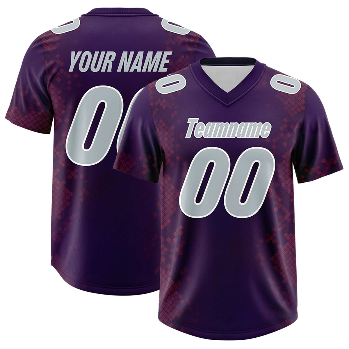 Custom Purple Personalized Snakeskin Graffiti Pattern Authentic American Football Jersey