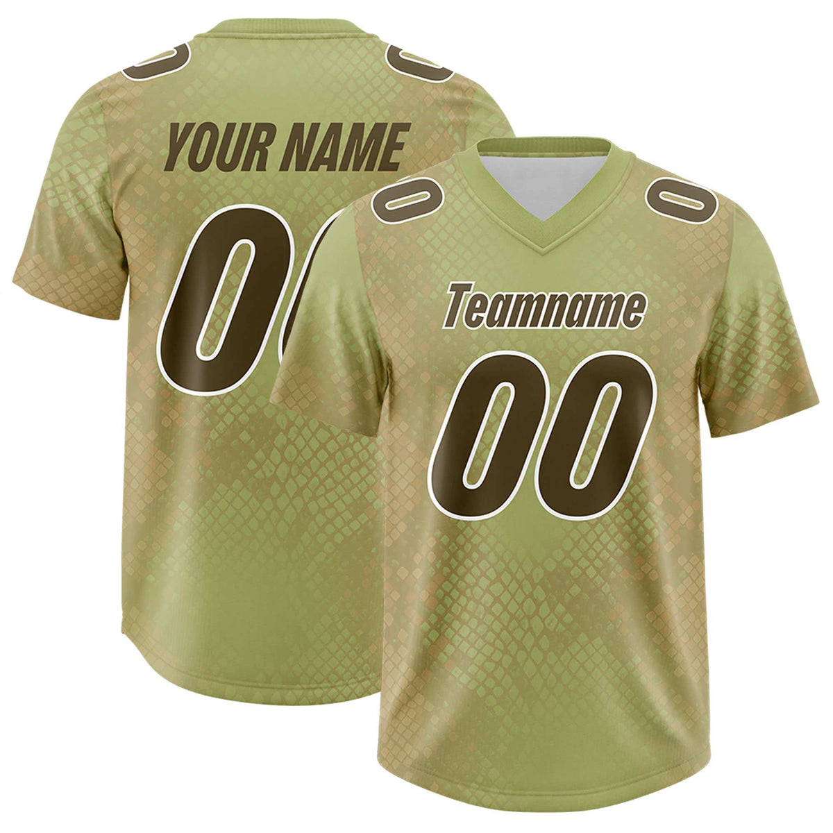 Custom Champagne Personalized Snakeskin Graffiti Pattern Authentic American Football Jersey