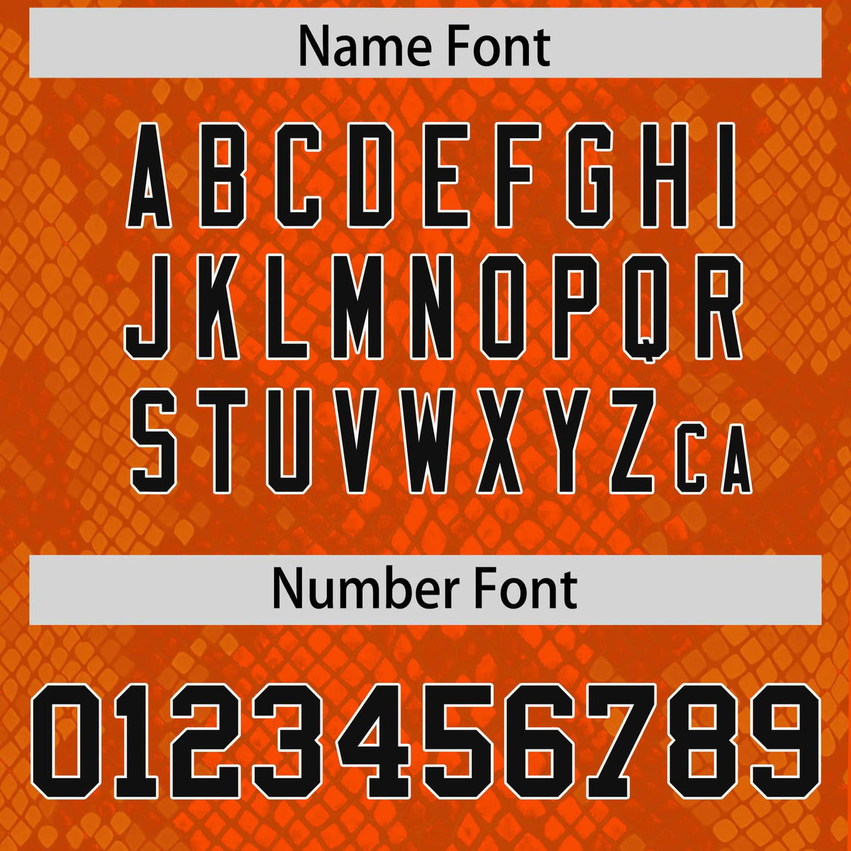 Custom Orange Personalized Snakeskin Graffiti Pattern Authentic American Football Jersey