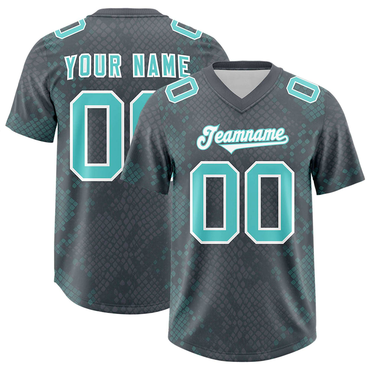 Custom Gray Personalized Snakeskin Graffiti Pattern Authentic American Football Jersey