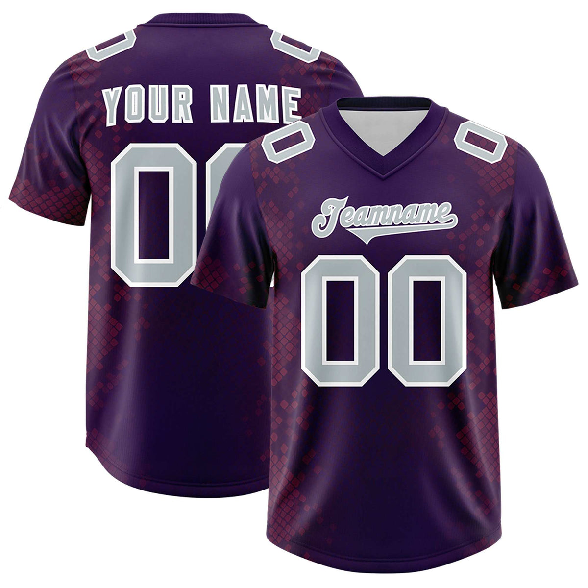 Custom Purple Personalized Snakeskin Graffiti Pattern Authentic American Football Jersey