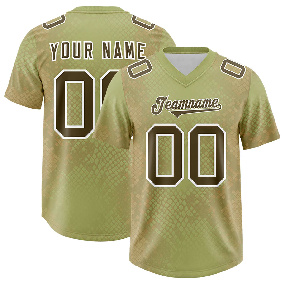 Custom Champagne Personalized Snakeskin Graffiti Pattern Authentic American Football Jersey