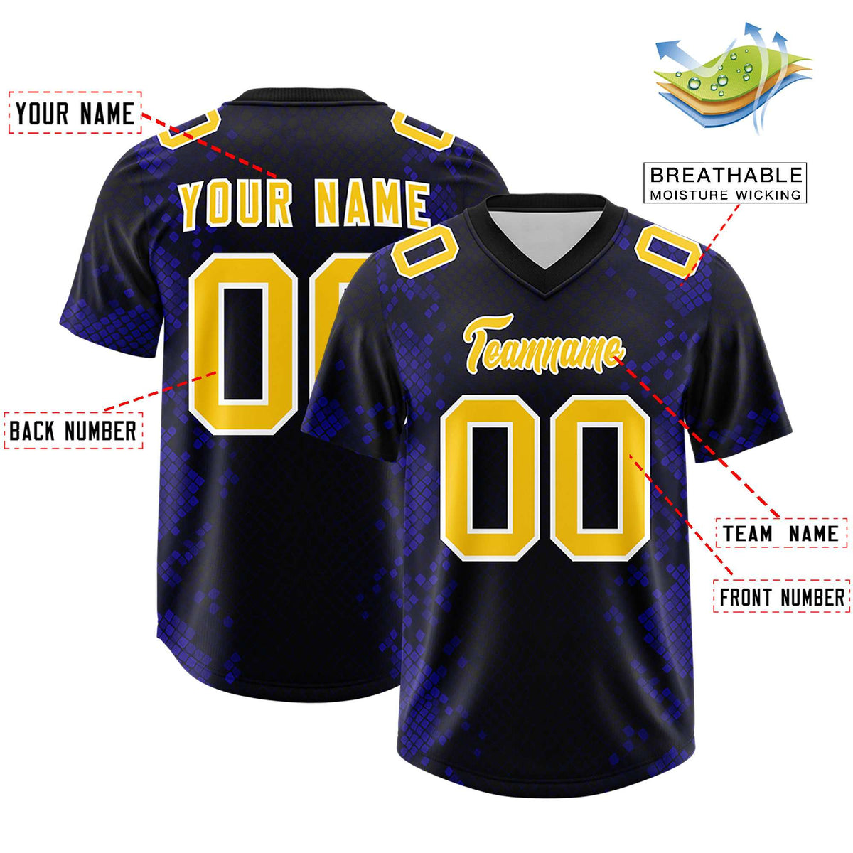 Custom Black Personalized Snakeskin Graffiti Pattern Authentic American Football Jersey