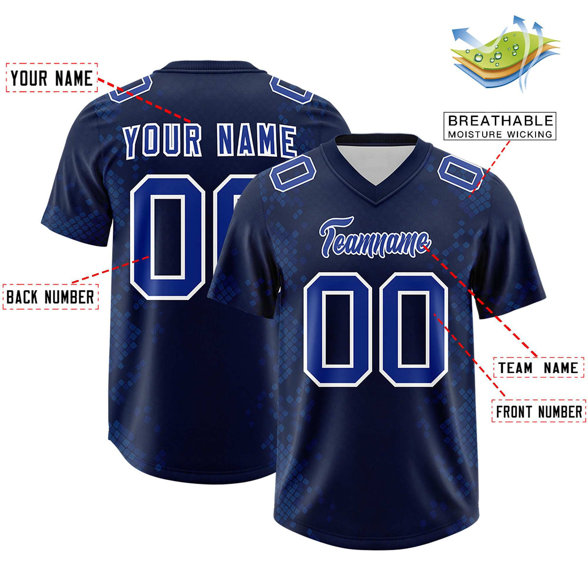 Custom Navy Personalized Snakeskin Graffiti Pattern Authentic American Football Jersey