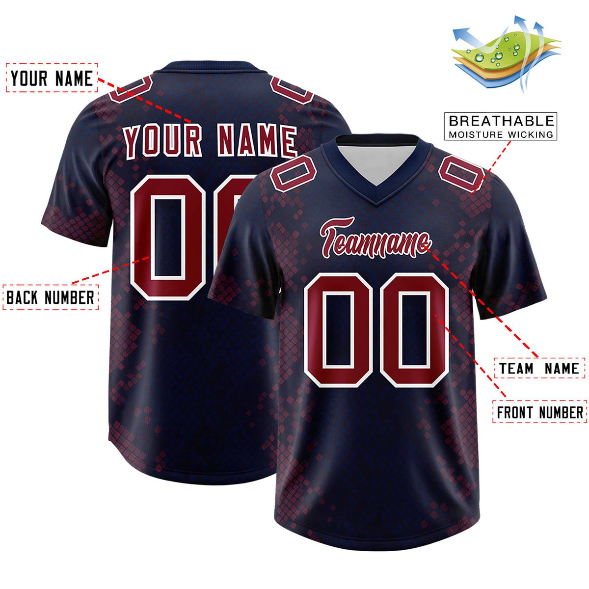 Custom Navy Personalized Snakeskin Graffiti Pattern Authentic American Football Jersey