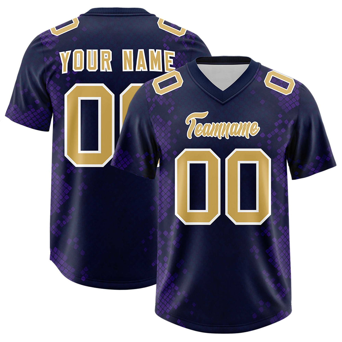 Custom Navy Personalized Snakeskin Graffiti Pattern Authentic American Football Jersey