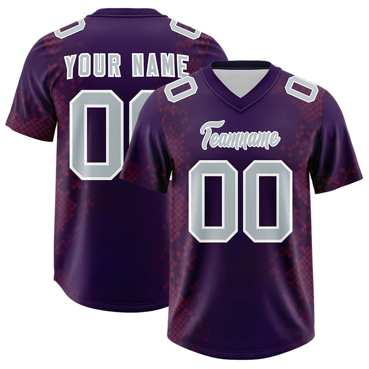 Custom Purple Personalized Snakeskin Graffiti Pattern Authentic American Football Jersey