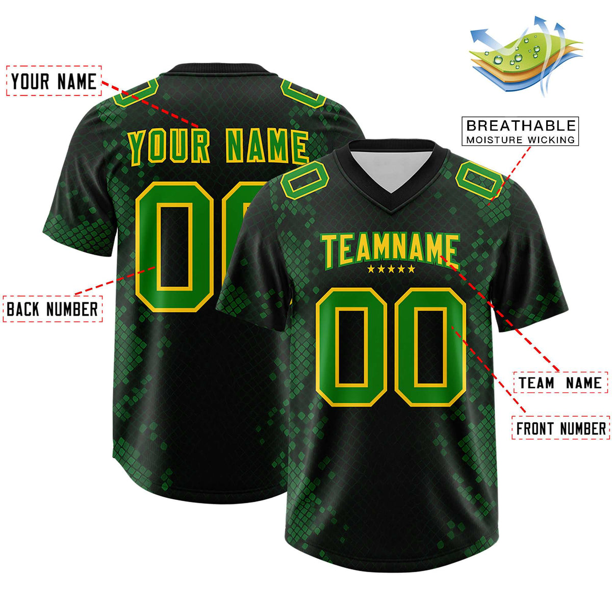 Custom Black Personalized Snakeskin Graffiti Pattern Authentic American Football Jersey