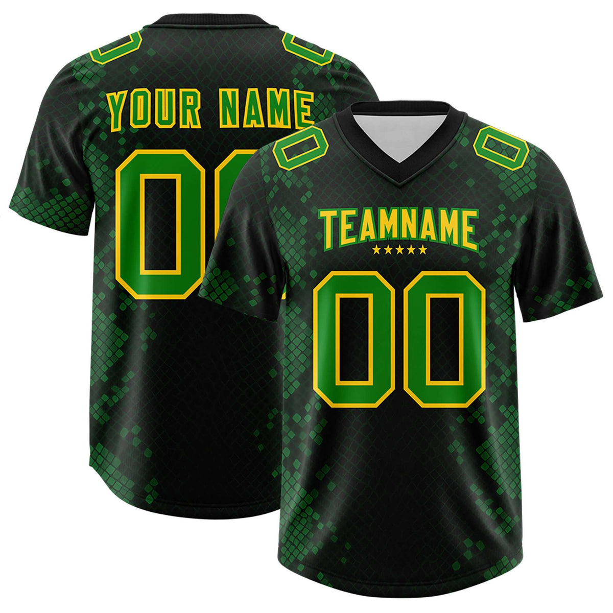 Custom Black Personalized Snakeskin Graffiti Pattern Authentic American Football Jersey