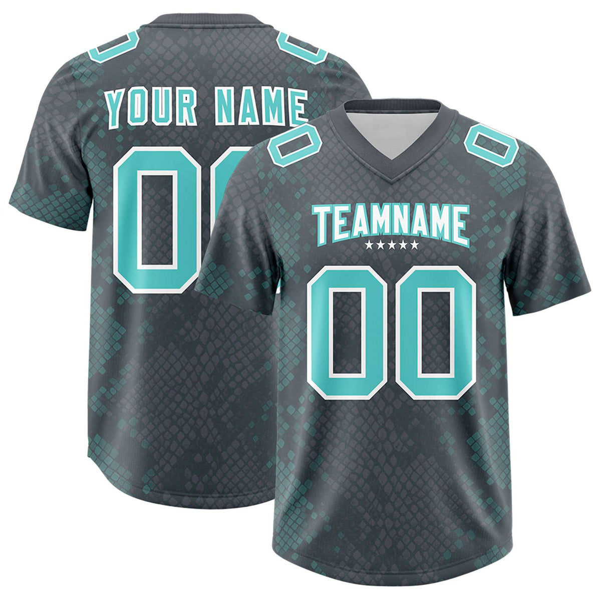 Custom Gray Personalized Snakeskin Graffiti Pattern Authentic American Football Jersey