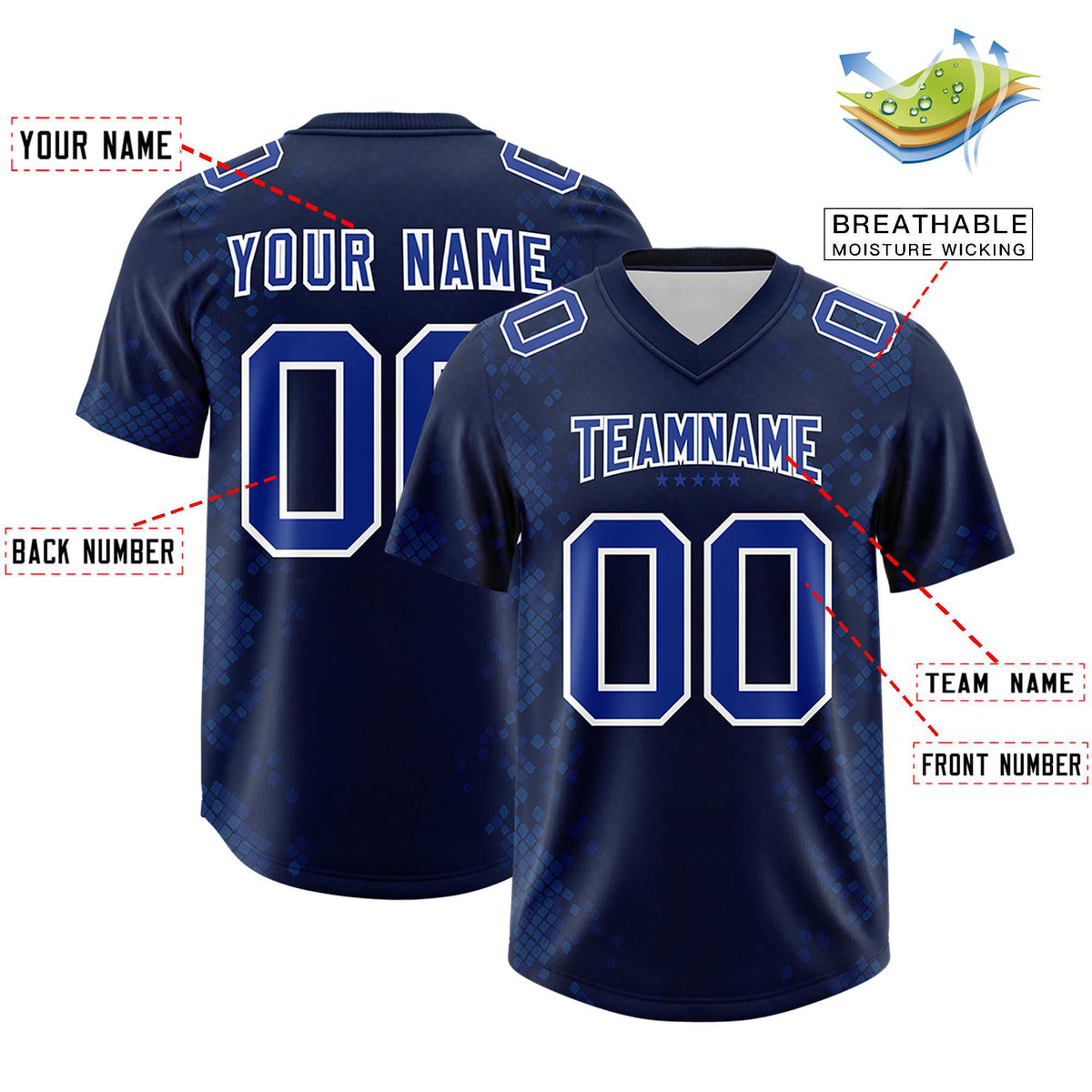Custom Navy Personalized Snakeskin Graffiti Pattern Authentic American Football Jersey