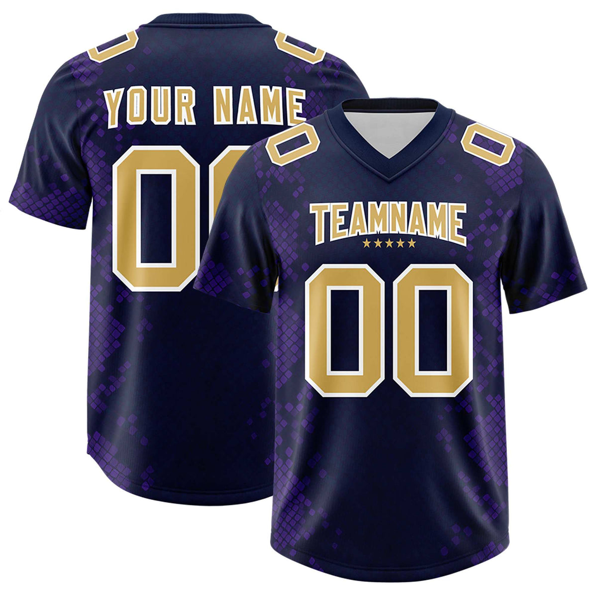 Custom Navy Personalized Snakeskin Graffiti Pattern Authentic American Football Jersey