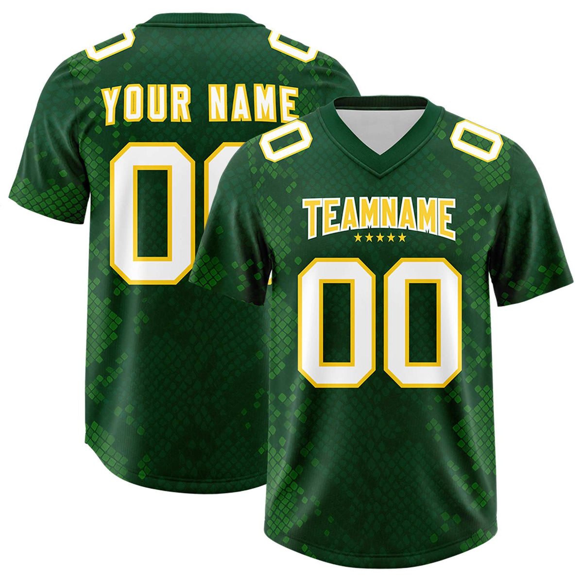 Custom Green Personalized Snakeskin Graffiti Pattern Authentic American Football Jersey