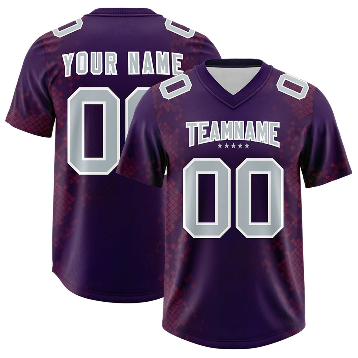 Custom Purple Personalized Snakeskin Graffiti Pattern Authentic American Football Jersey