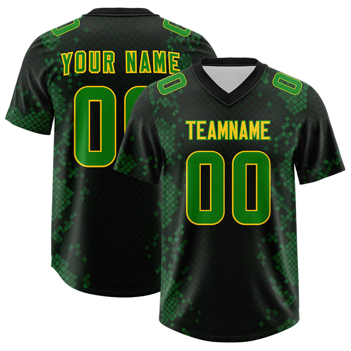 Custom Black Personalized Snakeskin Graffiti Pattern Authentic American Football Jersey