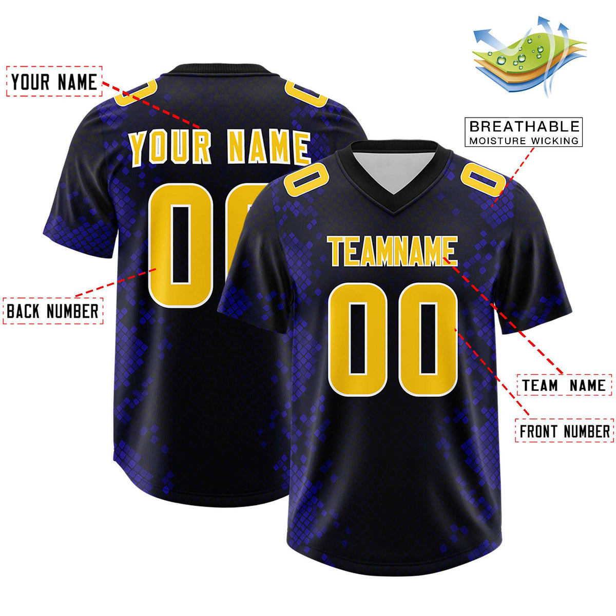 Custom Black Personalized Snakeskin Graffiti Pattern Authentic American Football Jersey