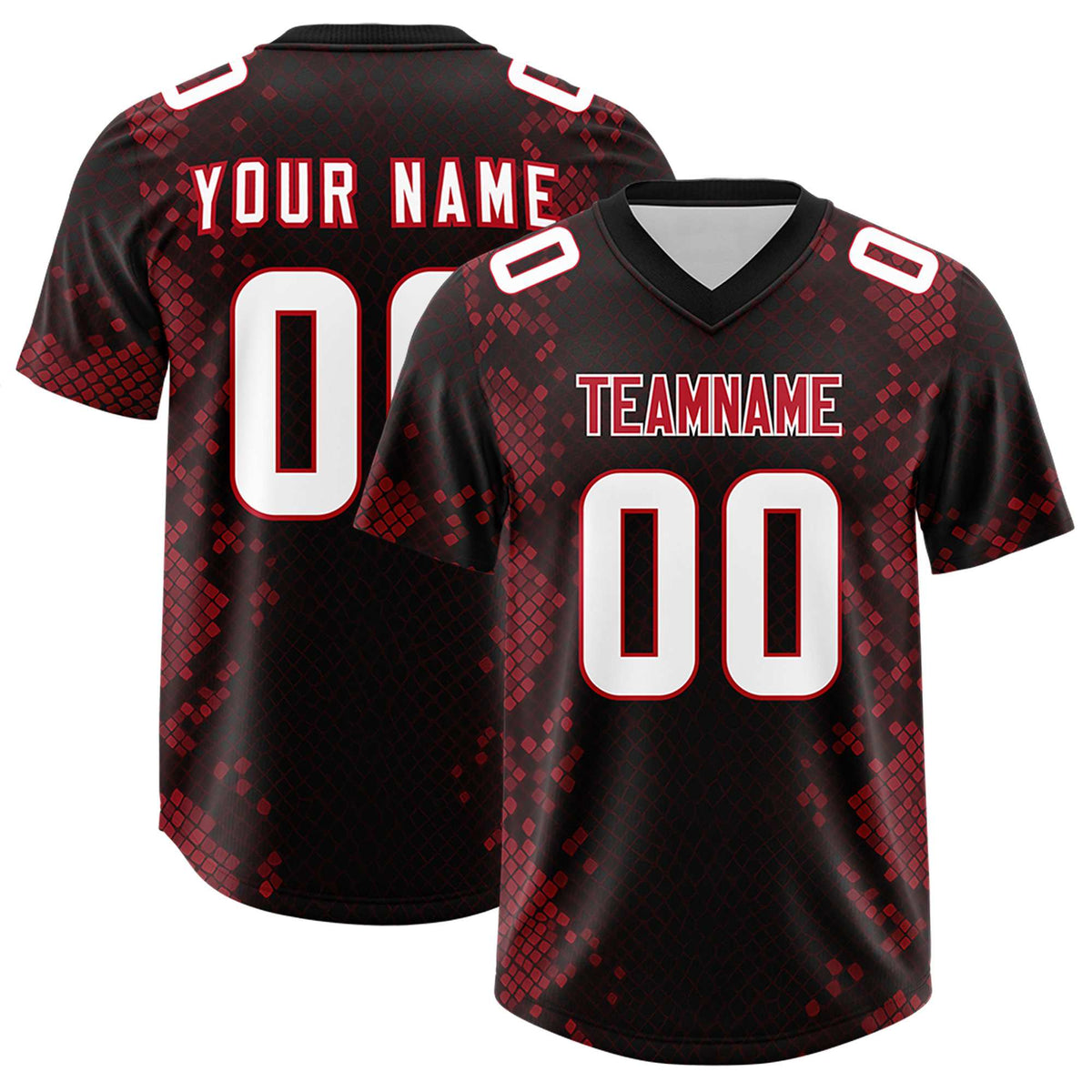 Custom Black Personalized Snakeskin Graffiti Pattern Authentic American Football Jersey