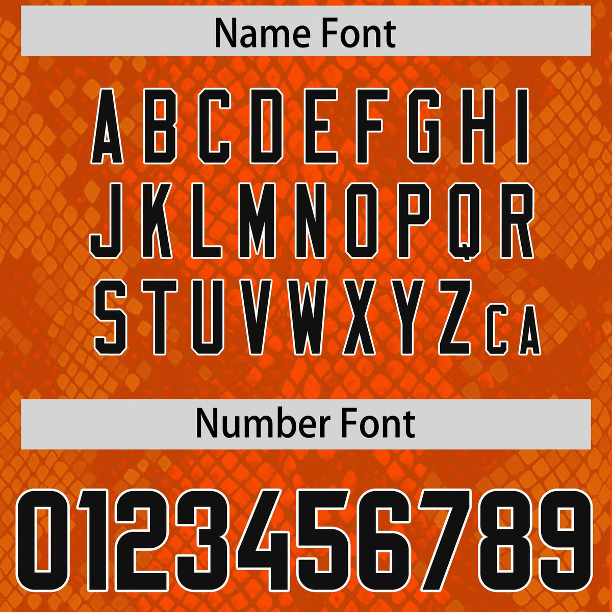 Custom Orange Personalized Snakeskin Graffiti Pattern Authentic American Football Jersey