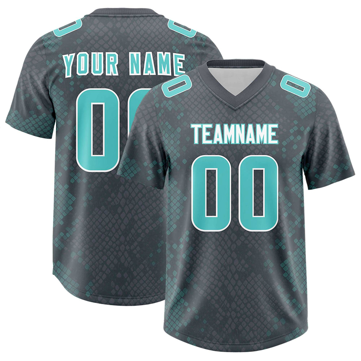 Custom Gray Personalized Snakeskin Graffiti Pattern Authentic American Football Jersey