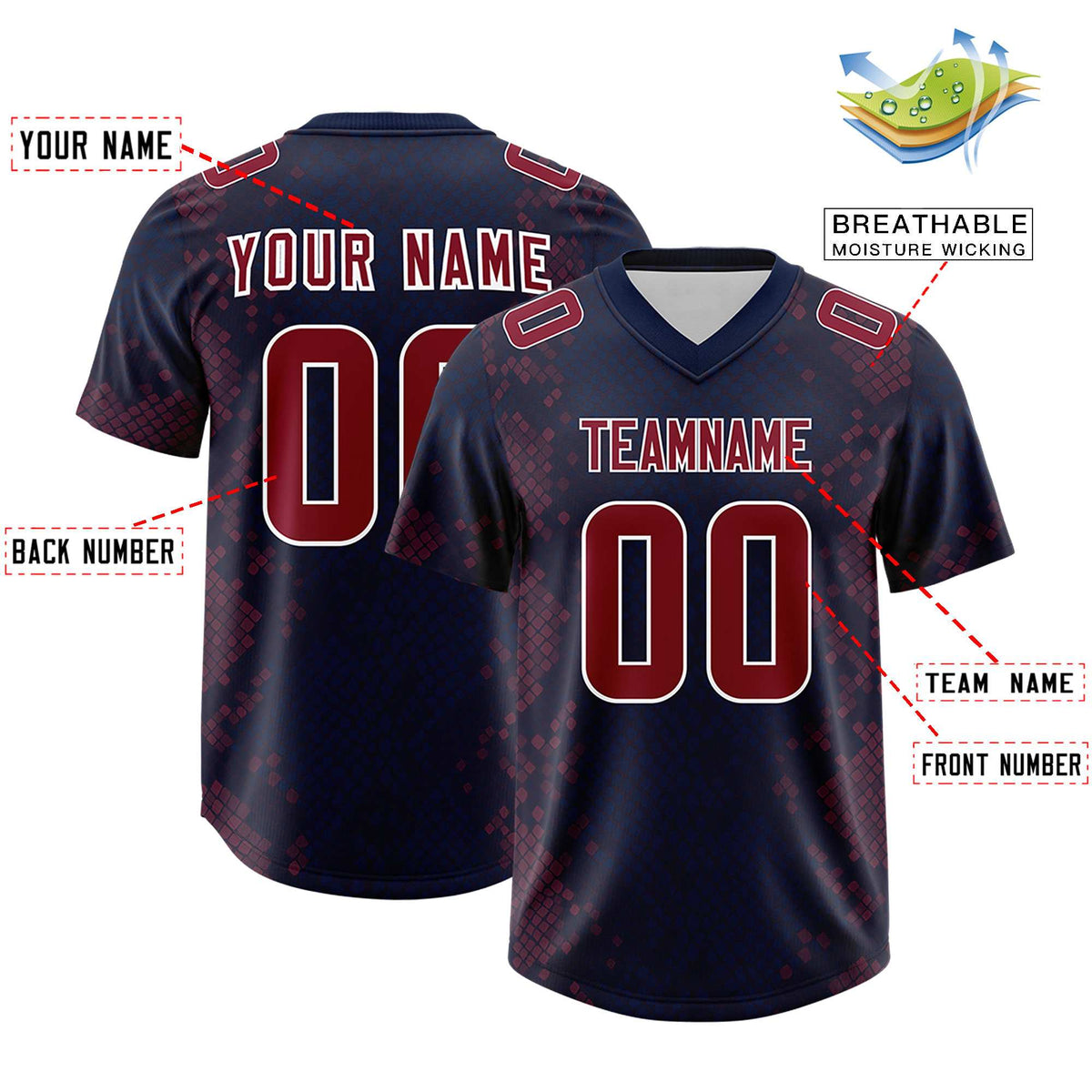 Custom Navy Personalized Snakeskin Graffiti Pattern Authentic American Football Jersey