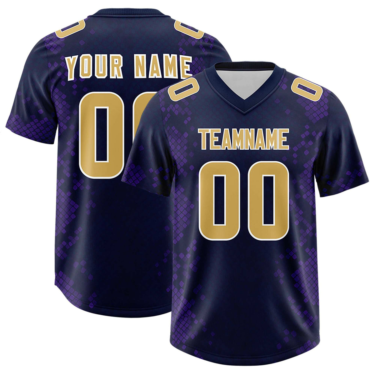 Custom Navy Personalized Snakeskin Graffiti Pattern Authentic American Football Jersey