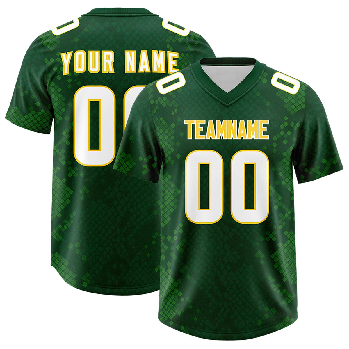 Custom Green Personalized Snakeskin Graffiti Pattern Authentic American Football Jersey
