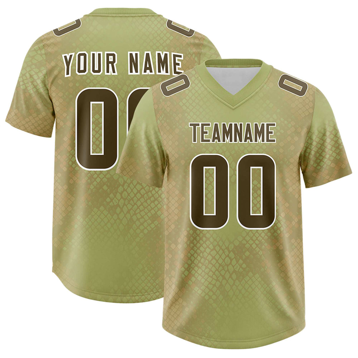 Custom Champagne Personalized Snakeskin Graffiti Pattern Authentic American Football Jersey