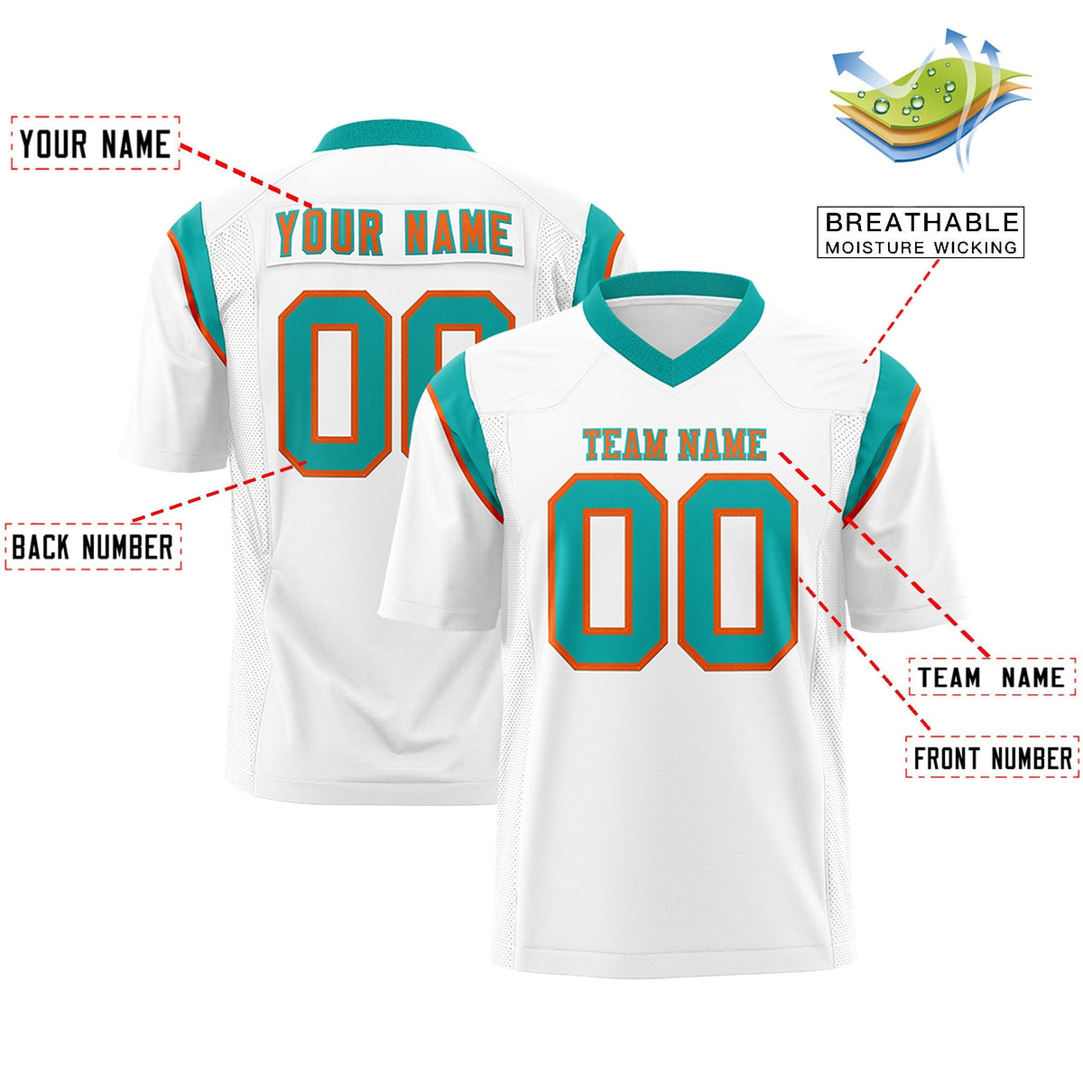 Custom White Bright Green Personalized Shoulder Cut Two-Tone Authentic American Football Jersey