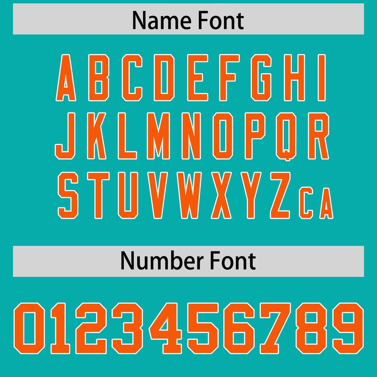 Custom Aqua Orange Personalized Shoulder Cut Two-Tone Authentic American Football Jersey