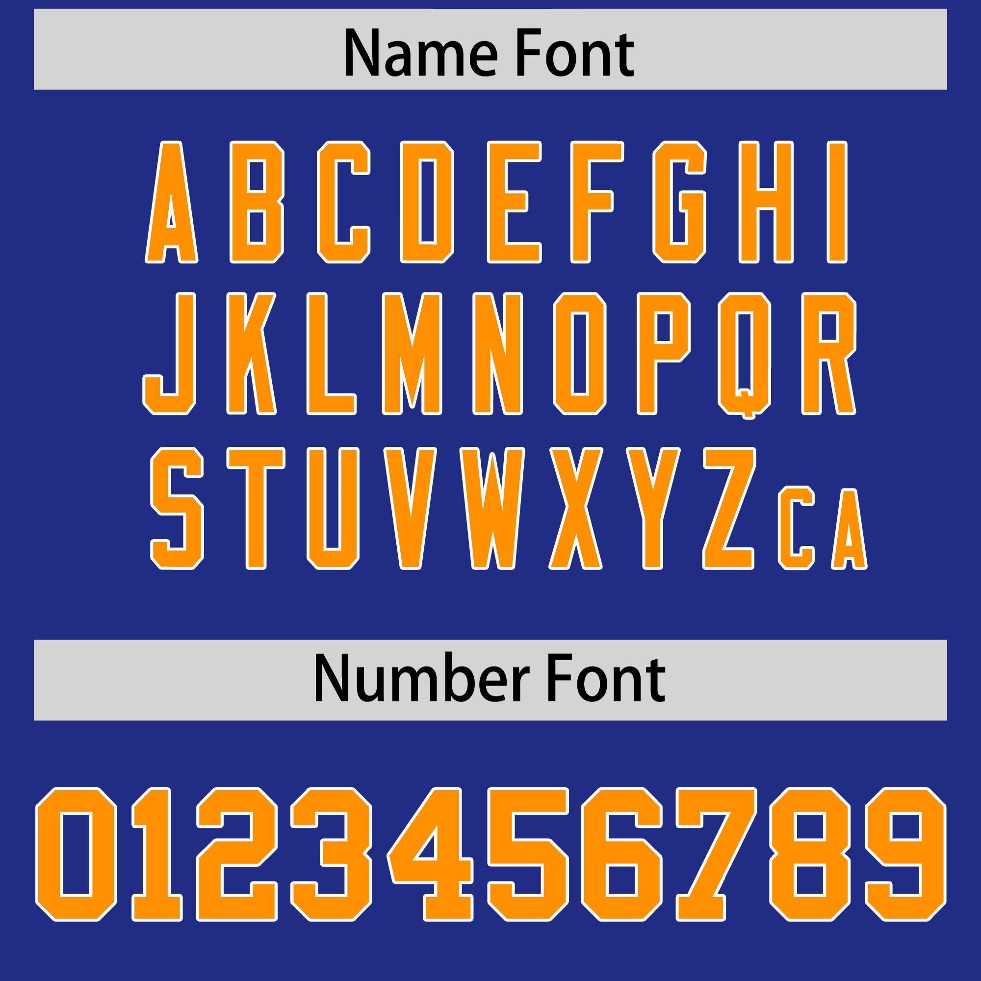 Custom Royal Orange Personalized Shoulder Cut Two-Tone Authentic American Football Jersey