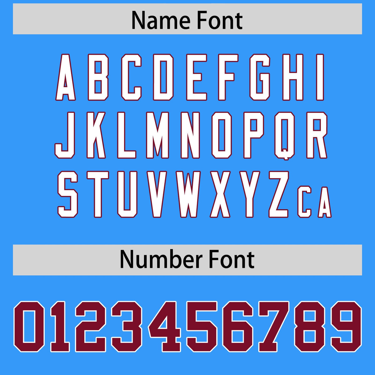 Custom Powder Blue Crimson Personalized Shoulder Cut Two-Tone Authentic American Football Jersey