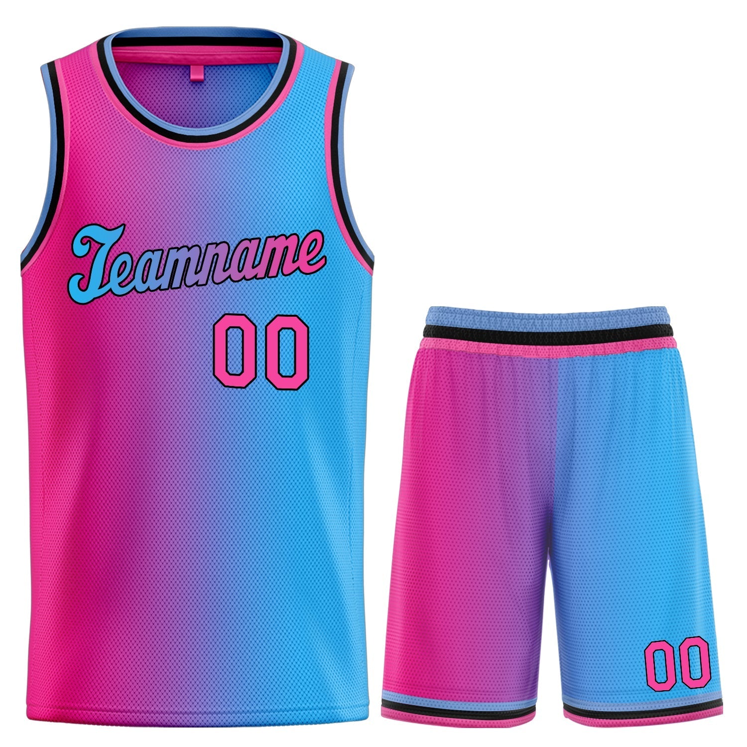Custom Pink Blue Gradient Fashion kits Basketball Jersey| KXKSHOP