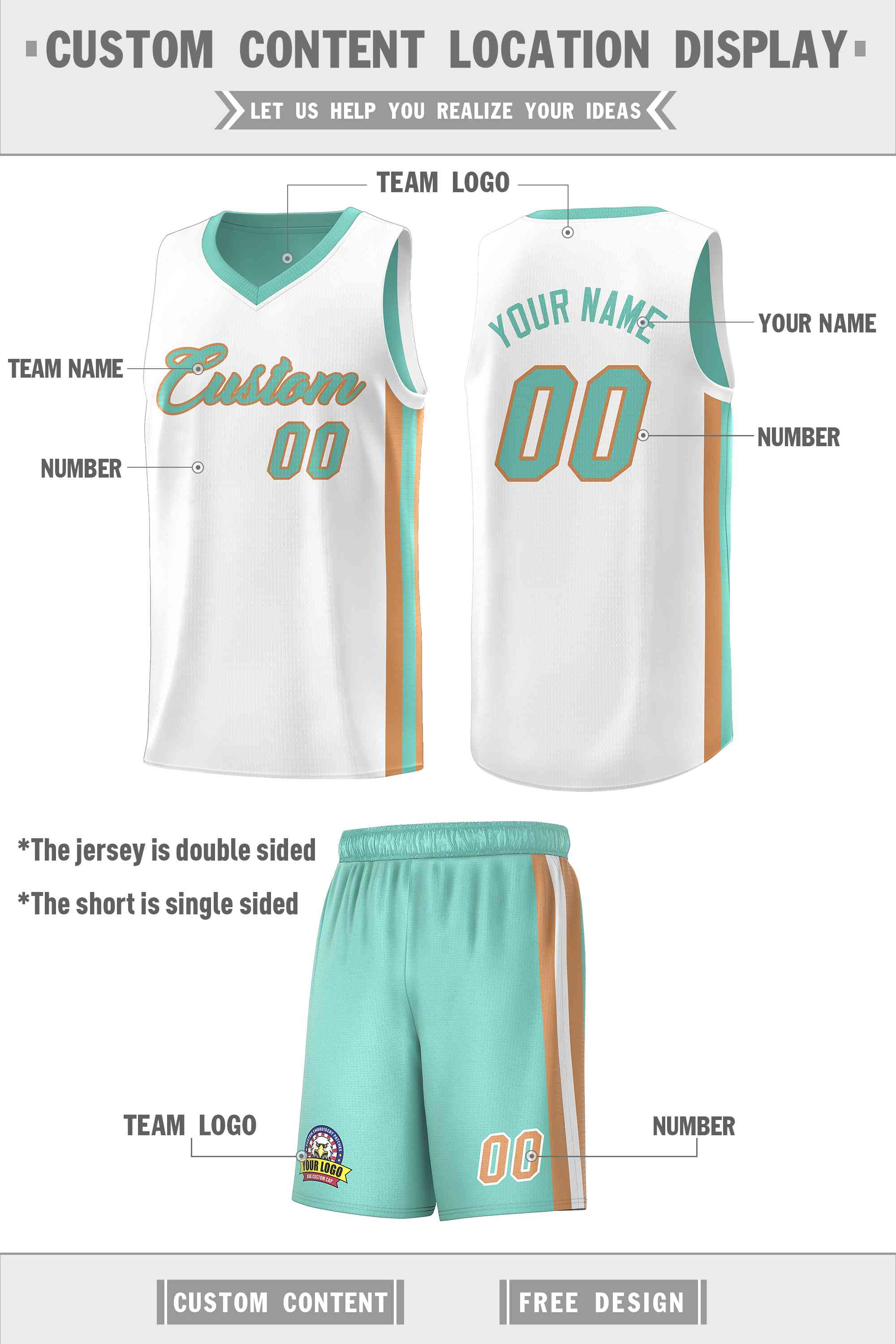 Custom White Orange-Yellow Double Side kits Men Basketball Jersey|KXKSHOP