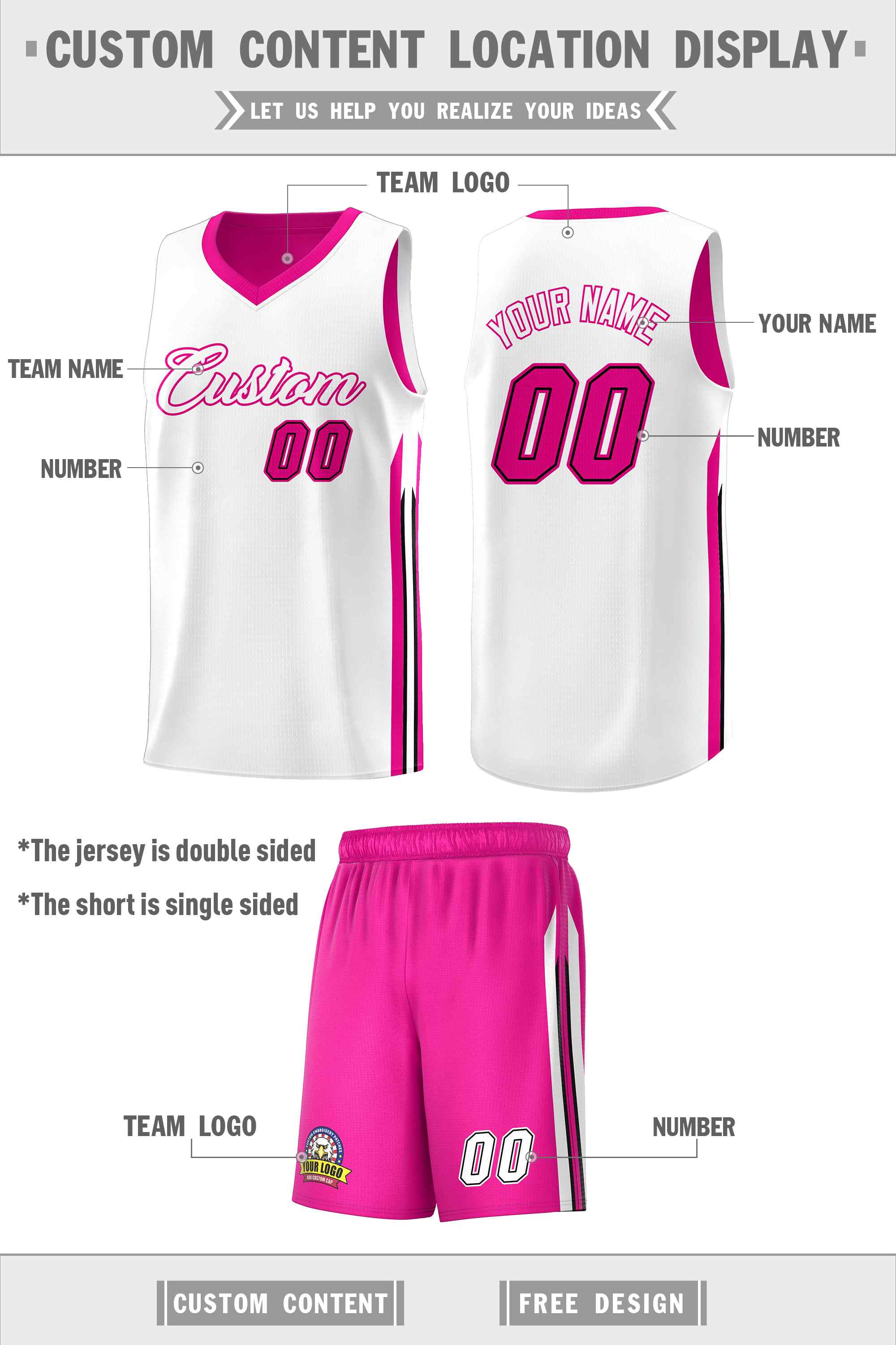 Custom Navy White Double SideKits Men Basketball Jersey | KXKSHOP