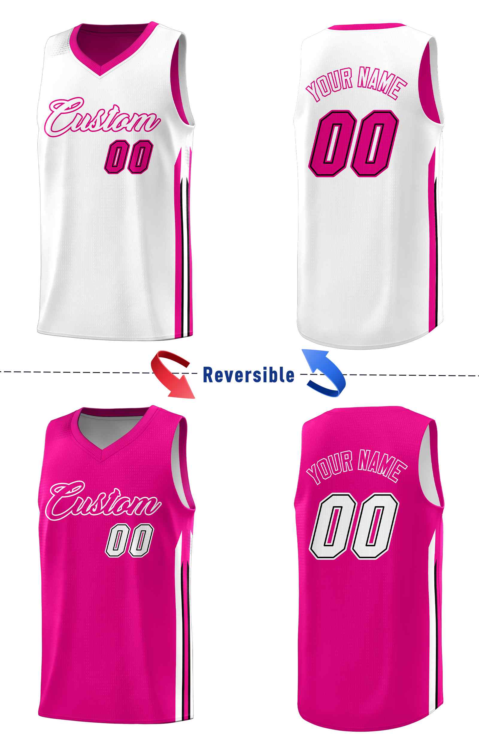 Custom Navy White Double SideKits Men Basketball Jersey | KXKSHOP