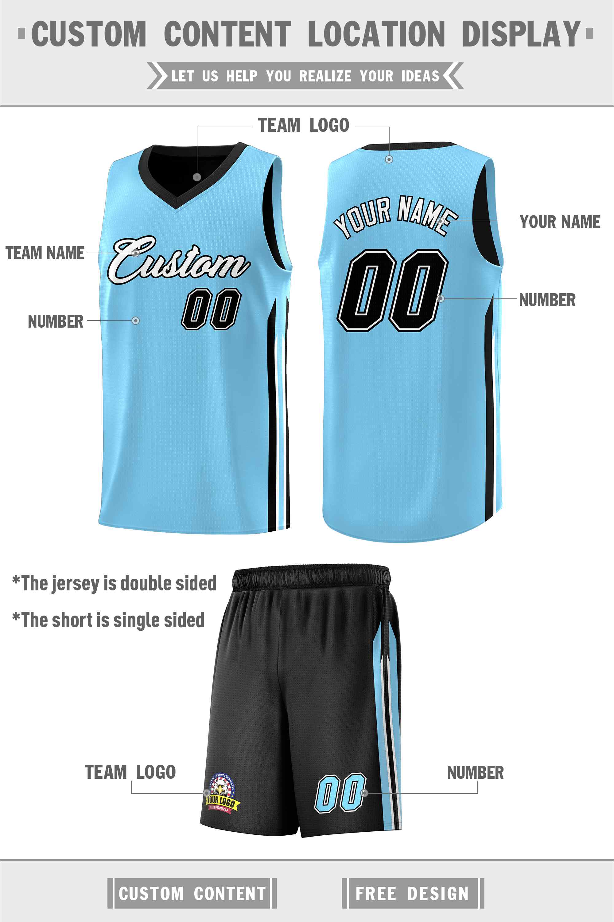 Custom Navy White Double SideKits Men Basketball Jersey | KXKSHOP