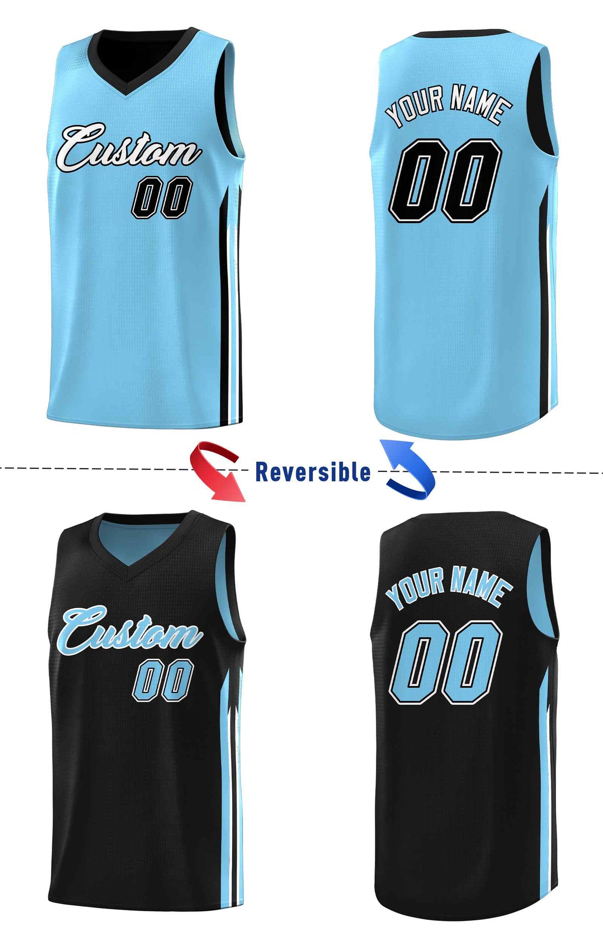 Custom Navy White Double SideKits Men Basketball Jersey | KXKSHOP