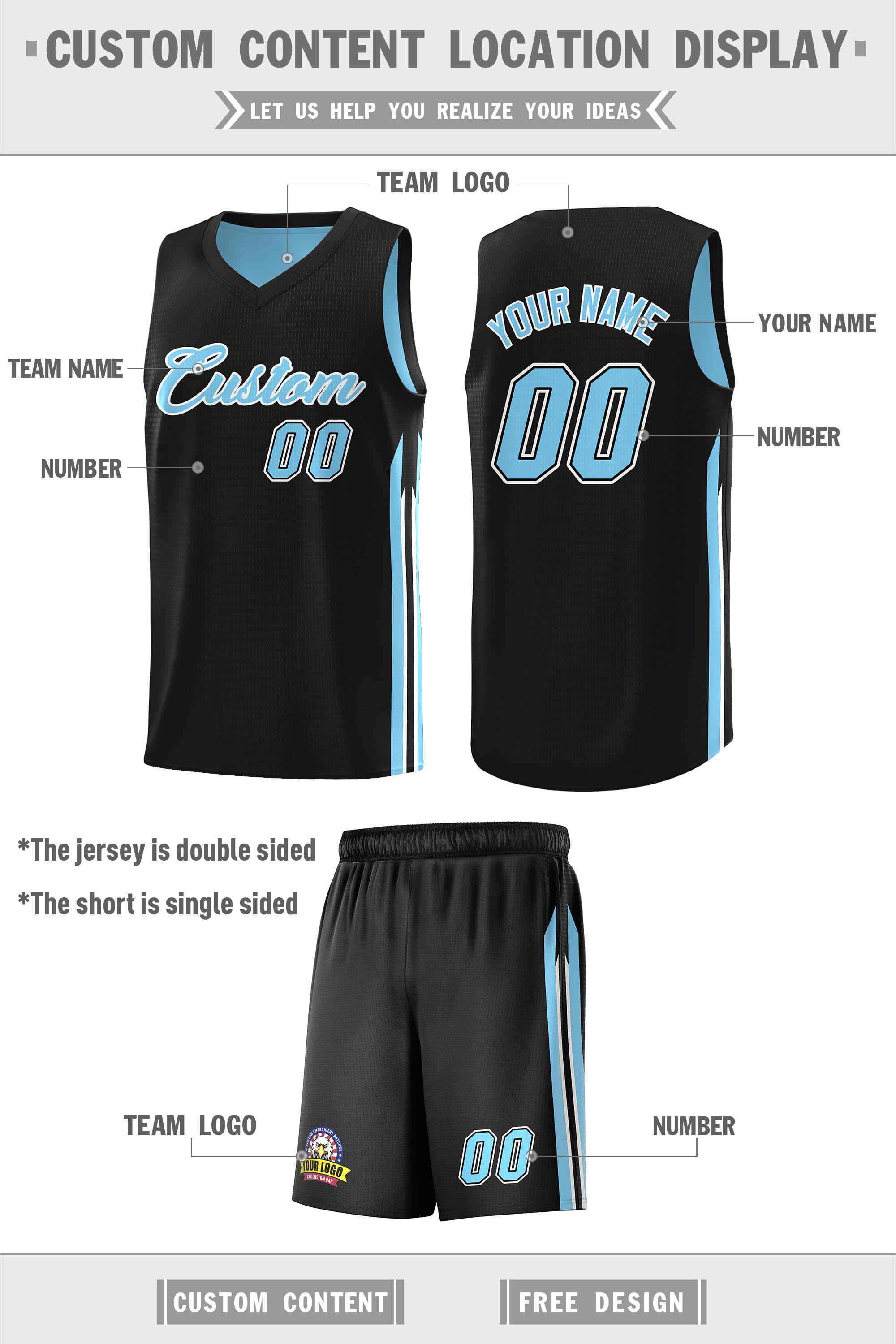Custom Navy White Double SideKits Men Basketball Jersey | KXKSHOP