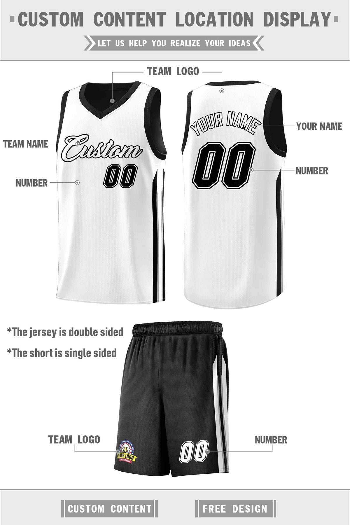 Custom Navy White Double SideKits Men Basketball Jersey | KXKSHOP