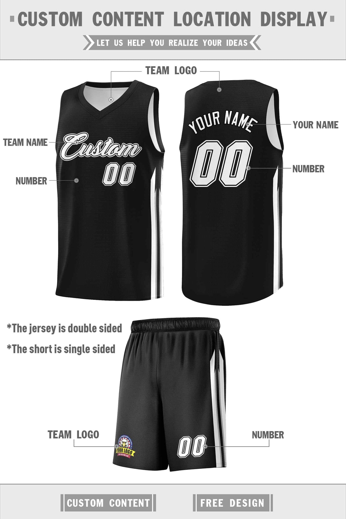 Custom Navy White Double SideKits Men Basketball Jersey | KXKSHOP
