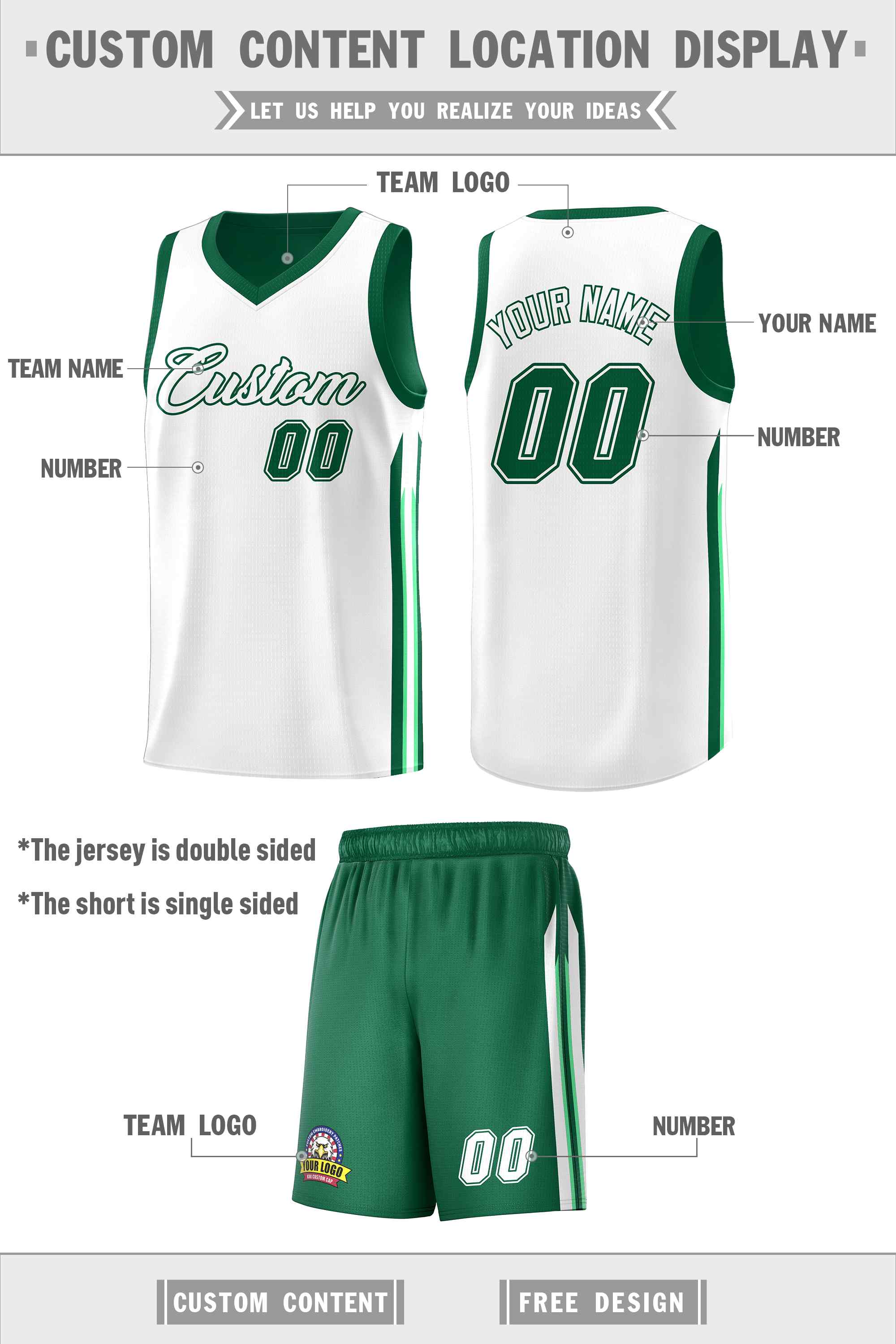 Custom Navy White Double SideKits Men Basketball Jersey | KXKSHOP